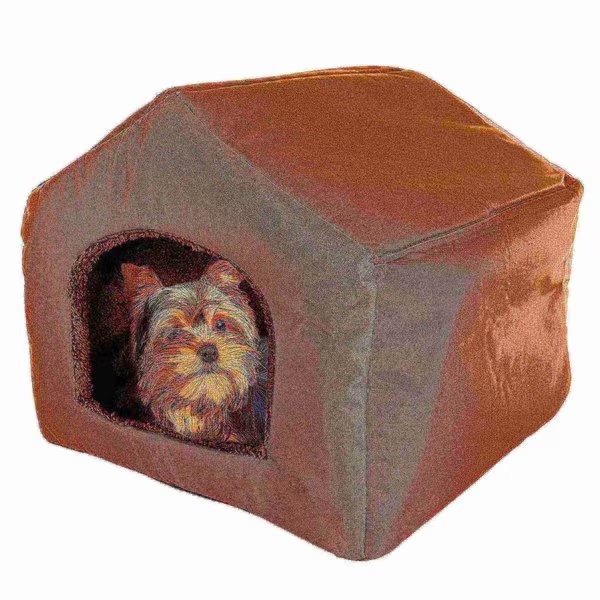 Pet Adobe Cozy Cottage House Shaped Pet Bed - Brown 19x18.5x17, Pet Adobe, Mfr#: 519573LQB